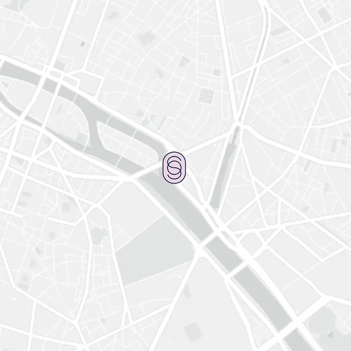 Map showing location of SO Paris along the River Seine in central Paris